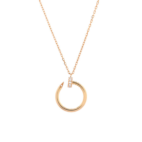 Cartier Juste un Clou Pendant Necklace 18K Rose Gold with Diamonds